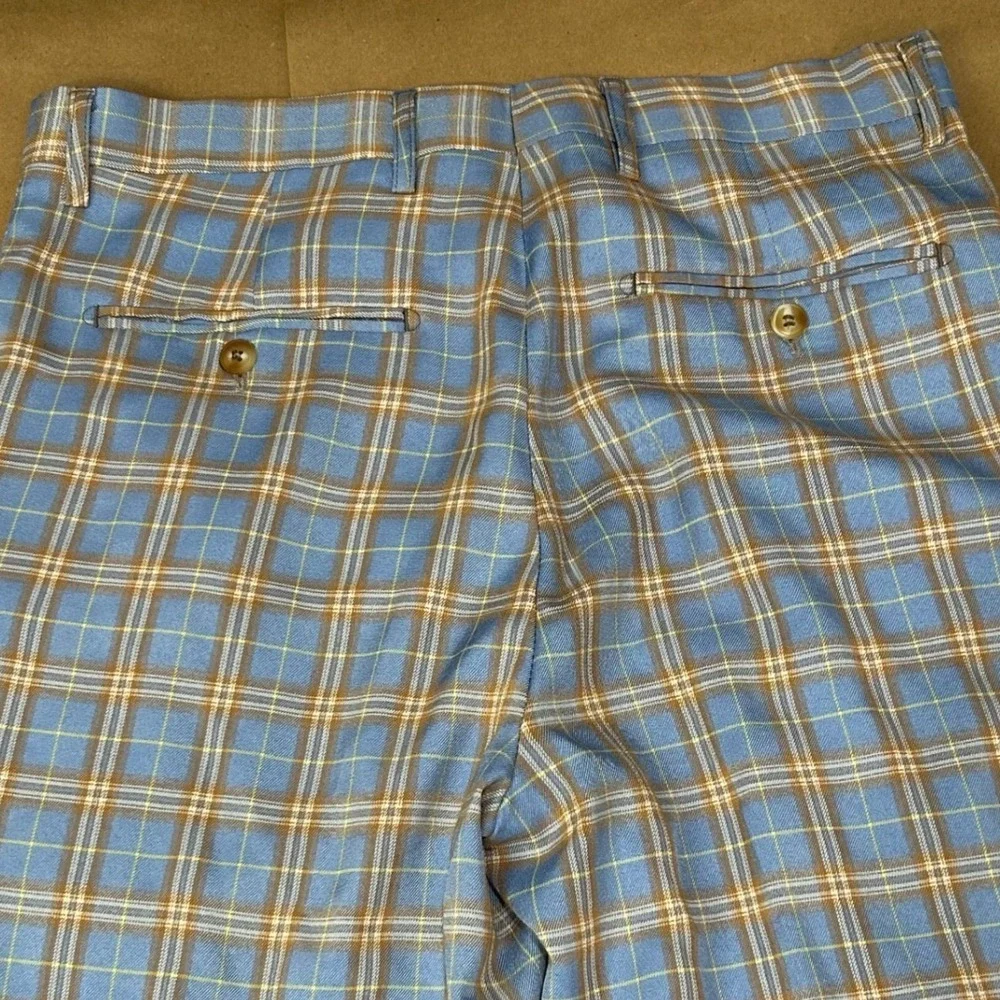 Kent & Park Sky Blue Plaid Dress Pants Mens 32 - Picture 3 of 7